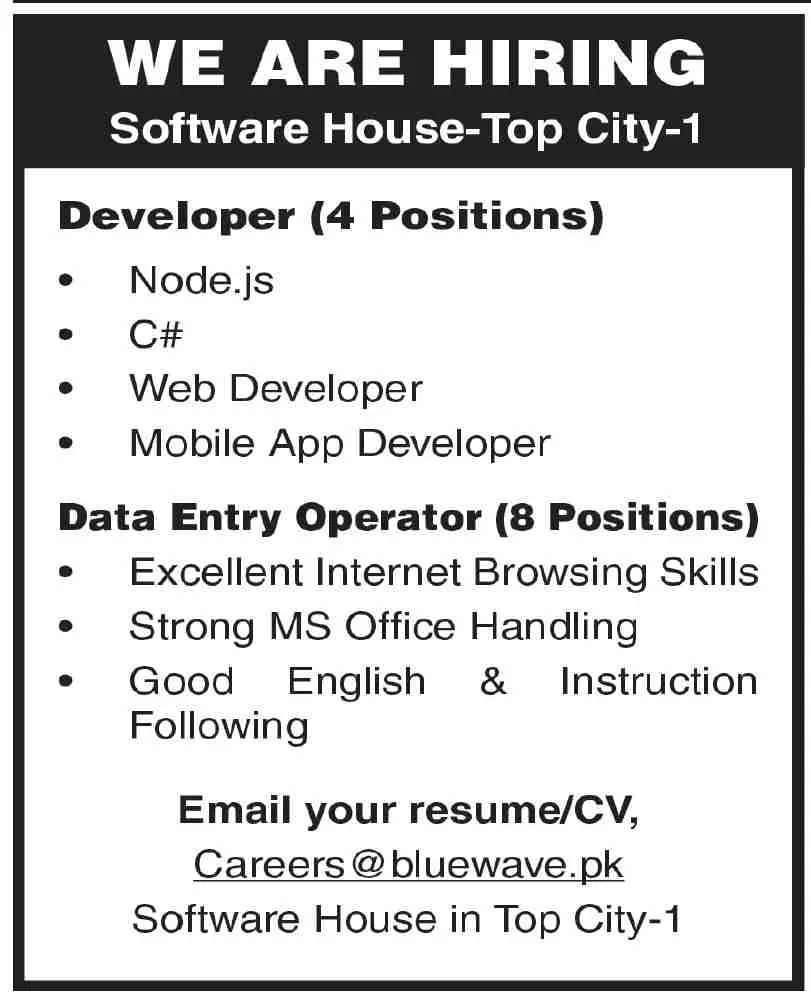 software house islamabad jobs
