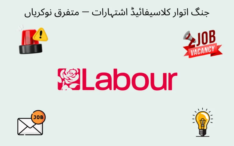 jang sunday classified ads for miscellaneous jobs